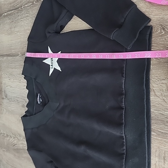 ELLANDEMM Sauvage Star V-Neck Sweatshirt S/M Black & White - Picture 4 of 7